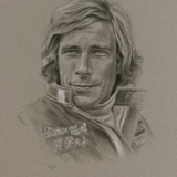 James Hunt drawing by Simon Taylor